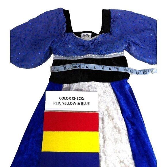 WIZARD'S WARDROBE blue renaissance faire princess dress little girls size S 5/6 - Picture 2 of 7